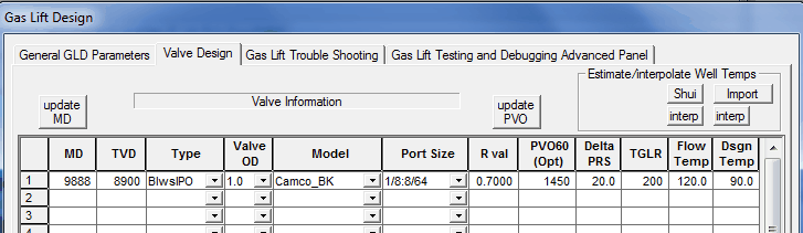 Adjust default valve depth