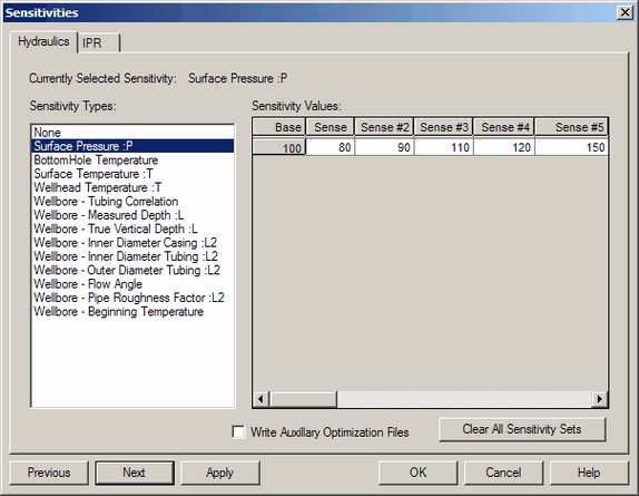 Edit flowline pressures